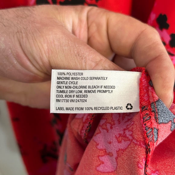 A New Day | Vibrant Red and Black Floral Dress | Size Small - Picture 4 of 5